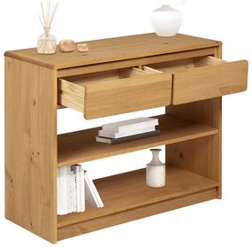 vidaXL Τραπέζι Κονσόλα SAUDA Δρυς 89,5x36,5x73 εκ. Μασίφ Ξύλο Πεύκου