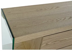 Τραπεζάκι Καφέ DKD Home Decor Κρυστάλλινο καρυδιά (130 x 70 x 42 cm)