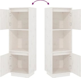 vidaXL Ντουλάπι Ψηλό Λευκό 38 x 35 x 117 εκ. από Μασίφ Ξύλο Πεύκου