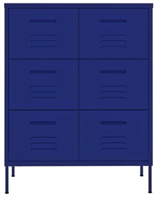 Συρταριέρα Ναυτικό Μπλε 80 x 35 x 101,5 εκ. από Ατσάλι - Μπλε