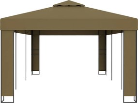 vidaXL Κιόσκι με Διπλή Οροφή Taupe 3 x 6 μ. 180 γρ/μ²
