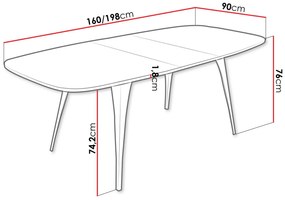 Επεκτεινόμενο τραπέζι Aura-Fusiko-Mavro