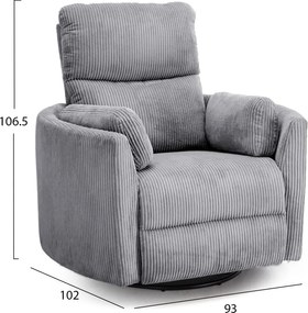 ΠΟΛΥΘΡΟΝΑ ΘΗΛΑΣΜΟΥ/RELAX VELMORA HM3300.01 ΓΚΡΙ ΚΟΤΛΕ ΥΦΑΣΜΑ 100x90x100Υεκ