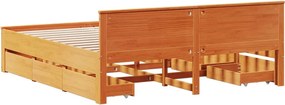 vidaXL Σκελετός Κρεβατιού Χωρ. Στρώμα +Κεφαλάρι 180x200 εκ Μασίφ Πεύκο