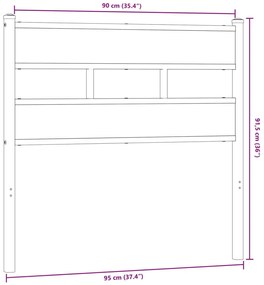 vidaXL Κεφαλάρι Sonoma Δρυς 90 εκ. Σιδερένιο/Επεξεργασμένο Ξύλο