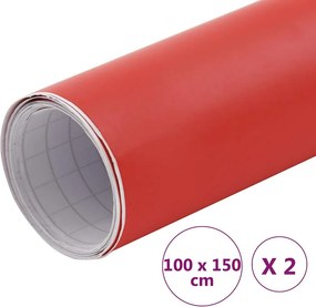 vidaXL Μεμβράνες Αυτοκινήτου 2 τεμ. Κόκκινο Ματ 100 x 150 εκ.