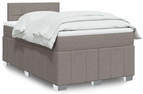 vidaXL Κρεβάτι Boxspring με Στρώμα Taupe 120x200 εκ. Υφασμάτινο