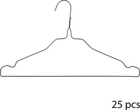 Κρεμάστρες Ρούχων (Σετ 25τμχ) F-V Laundry Hanger 119401 Black