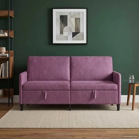 vidaXL Καναπές με Αποθήκευση Μοβ 172 x 78 x 87 εκ Πολυεστέρας