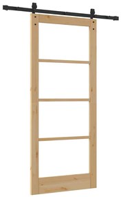 vidaXL Συρόμενη Πόρτα ORKDAL Καφέ 86 x 198.5 cm Ξύλο και μέταλλο