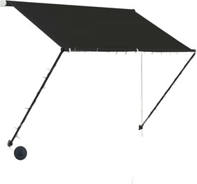 vidaXL Τέντα Συρόμενη με LED Ανθρακί 150 x 150 εκ.