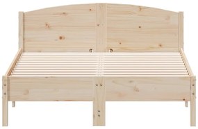 vidaXL Σκελετός Κρεβατιού Χωρίς Στρώμα 135x190 εκ Μασίφ Ξύλο Πεύκου