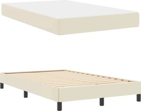 vidaXL Σκελετός Κρεβατιού με στρώμα Κρεμ 120 x 200 cm ύφασμα