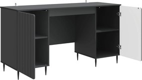 vidaXL Γραφείο με ράφι Μαύρο 142,5 x 50 x 75 εκ. Επεξεργασμένο Ξύλο