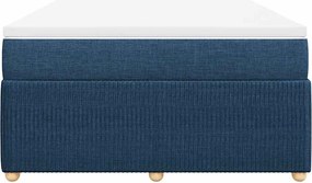 vidaXL Κρεβάτι Boxspring με Στρώμα Μπλε 140x200 εκ. Υφασμάτινο