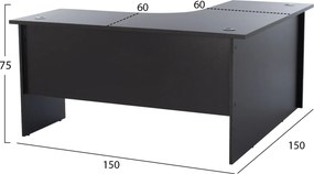 ΓΡΑΦΕΙΟ ΓΩΝΙΑ ΕΠΑΓΓΕΛΜΑΤΙΚΟ CAITLYN 150Χ150Χ75εκ HM2019.02 ΒΕΓΓΕ