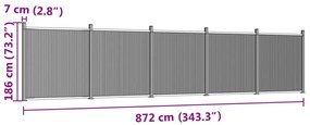 ΠΑΝΕΛ ΠΕΡΙΦΡΑΞΗΣ ΓΚΡΙ 872 X 186 ΕΚ. ΑΠΟ WPC 3282793