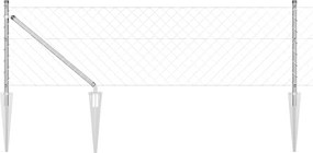 vidaXL Περίφραξη με Σπίθες 25 x 0,4 m Γαλβανισμένος Χάλυβας Ασημί