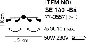 Σποτ Πολύφωτο Homelighting Saba 77-3557 Black