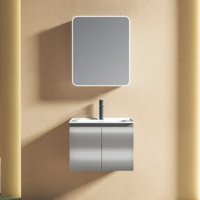 Martin Hera HDPE 60 Light Grey - Αδιάβροχος Πάγκος με Νιπτήρα &amp; Κρυφοντούλαπο LED