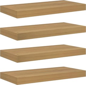 vidaXL Ράφι Τοίχου 4 τμχ. Καφέ 50 x 23,5 x 3,8 εκ