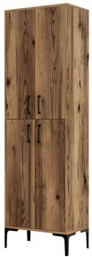 Παπουτσοθήκη Berlin 845HCT4104 60x35x200cm Walnut Μοριοσανίδα, Μέταλλο