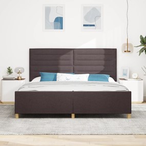 vidaXL Κρεβάτι Σκελετός Σκούρο Καφέ 200x200 εκ Υφάσματος