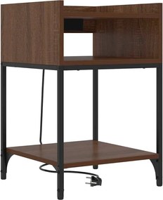 vidaXL Κομοδίνο 2 pcs Καφέ δρυς 40 x 40 x 61 εκ Επεξεργασμένο ξύλο
