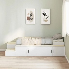 vidaXL Κρεβάτι με αποθηκευτικό χώρο Λευκό 75 cm Επεξεργασμένο Ξύλο