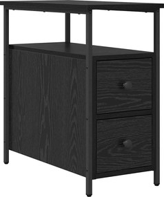 vidaXL Κομοδίνο 2 pcs Μαύρη δρυς 30 x 60 x 60 εκ. Επεξεργασμένο ξύλο