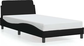 vidaXL Σκελετός Κρεβατιού Dover Μαύρο 100x200 εκ. Υφασμάτινο