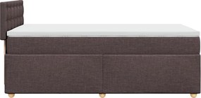 vidaXL Κρεβάτι Boxspring με Στρώμα Σκούρο Καφέ 100x200 εκ. Υφασμάτινο