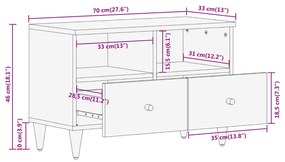 ΈΠΙΠΛΟ ΤΗΛΕΟΡΑΣΗΣ 70 X 33 X 46 ΕΚ. ΑΠΟ ΜΑΣΙΦ ΞΥΛΟ ΜΑΝΓΚΟ 358249