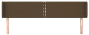 vidaXL Κεφαλάρι με Πτερύγια Σκούρο Καφέ 163x16x78/88 εκ. Υφασμάτινο