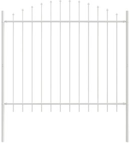vidaXL Φράχτης κήπου  με επάνω θόλο, λευκός, 6.8x1.5 μ, από χάλυβα