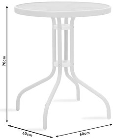 Τραπέζι Watson pakoworld μέταλλο μαύρο-γυαλί Φ60x70εκ (1 τεμάχια)