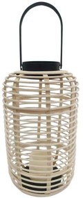 Φανάρι Με Κερί Led 00.06.61159 21x36cm Natural Rattan