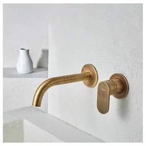 Armando Vicario Slim Natural Brass Μπαταρία Νιπτήρος Εντοιχισμού