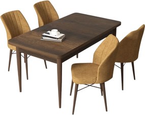 Dining Table &amp; Chairs Set (5 Pieces) Arp - Baroque, Cappuccino Baroque
Cappuccino