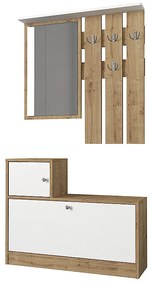 Έπιπλο εισόδου Galina Megapap χρώμα sapphire oak - λευκό 91,8x27x70εκ.