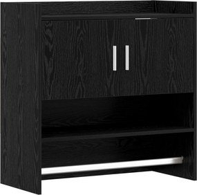 vidaXL Ράφι Τοίχου Επιτοίχιο Μαύρη Δρυς 80 x 36 x 80 εκ