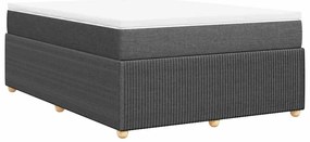 vidaXL Κρεβάτι Boxspring με Στρώμα Σκούρο Γκρι 140x190 εκ. Υφασμάτινο