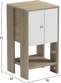 ΚΟΜΟΔΙΝΟ ARGUS HM18378.11 ΜΕΛΑΜΙΝΗ ΛΕΥΚΟ/SONAMA 30x30x55Υεκ.