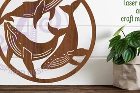 Intra απο ξύλο plywood 3mm-4mm πάχος – Σημάδι τέχνης τοίχου φαλαινών, αρχείο. Διάνυσμα Δίασταση 40x30 cm INTRAFABR-96417793