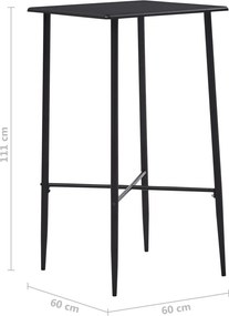 vidaXL Τραπέζι Μπαρ Μαύρο 60 x 60 x 111 εκ. από MDF
