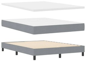 vidaXL Κρεβάτι box spring με στρώμα Ανοιχτό γκρι 140 x 200 cm