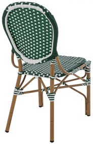 Καρέκλα C5792.01 Αλουμινίου Bamboo Look με Wicker Πράσινο - Λευκό 47x55x98 εκ. 47x55x98 εκ.