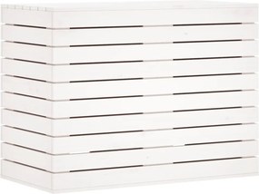 vidaXL Καλάθι Ρούχων Λευκό 88,5x44x66 εκ. από Μασίφ Ξύλο Πεύκου