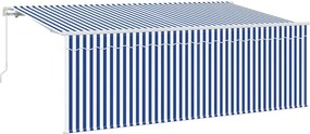 vidaXL Αναδιπλούμενη τέντα Μπλε και άσπρο 400 x 200 cm