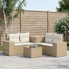 vidaXL Σετ Καναπέ 6 τμχ. Μπεζ και Κρέμ 55 x 55 x 37 εκ